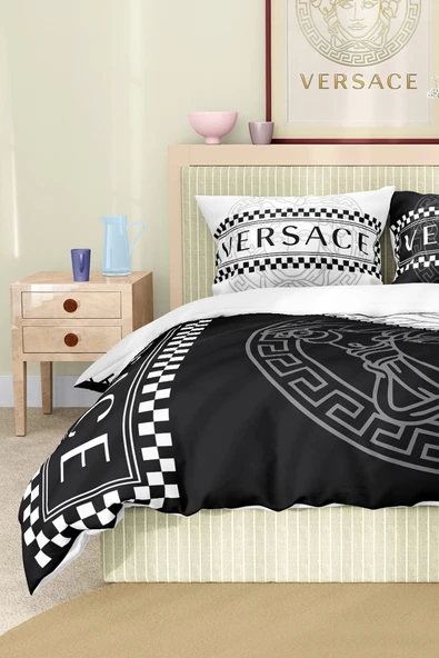Marka Nevresim Takımı Çift Kişilik Pamuklu Saten Kumaş 6 Parça 3D Dijital Baskı Duvet Cover Set Model No:111 - 5
