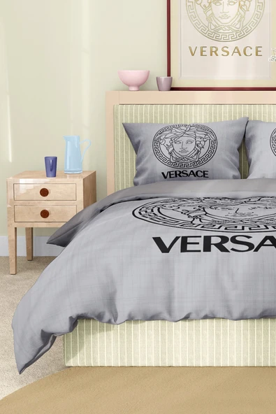 Nevresim Takımı Çift Kişilik Pamuklu Saten Kumaş 6 Parça 3D Dijital Baskı Duvet Cover Set Model No:107 - 5