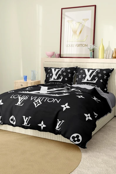 Nevresim Takımı Çift Kişilik Pamuklu Saten Kumaş 6 Parça 3D Dijital Baskı Duvet Cover Set Model No:71