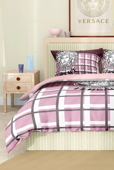 Marka Nevresim Takımı Çift Kişilik Pamuklu Saten Kumaş 6 Parça 3D Dijital Baskı Duvet Cover Set Model No:119 - 3