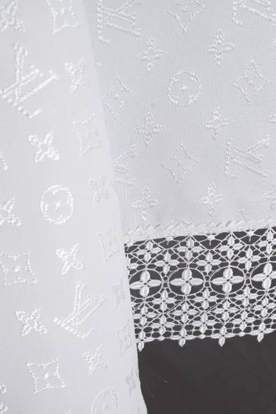 Louis Vuitton Masa Örtüsü 160*220 Cm "BRODE GÜPÜRLÜ" KDK İplik Özel Jakar Dokuma Dertsiz Leke Tutmaz Özel Kutulu - 5