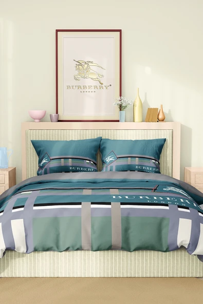 Marka Nevresim Takımı Çift Kişilik Pamuklu Saten Kumaş 6 Parça 3D Dijital Baskı Duvet Cover Set Model No:15 - 2