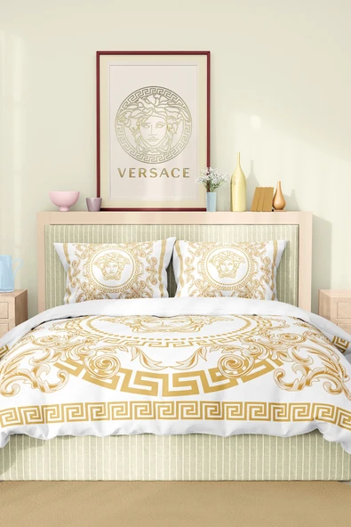 Nevresim Takımı Çift Kişilik Pamuklu Saten Kumaş 6 Parça 3D Dijital Baskı Duvet Cover Set Model No:113 - 2