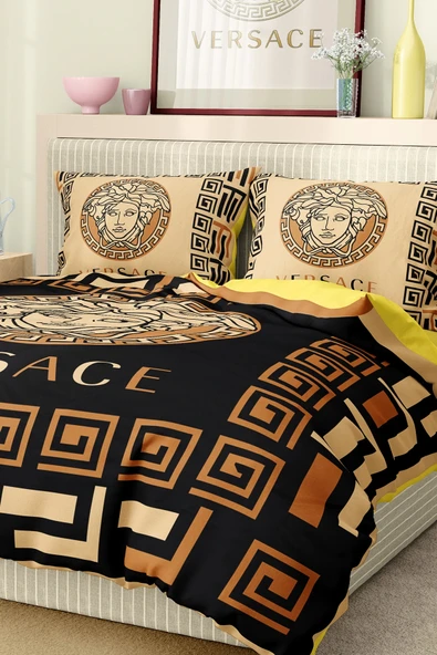 Marka Nevresim Takımı Çift Kişilik Pamuklu Saten Kumaş 6 Parça 3D Dijital Baskı Duvet Cover Set Model No:100 - 6
