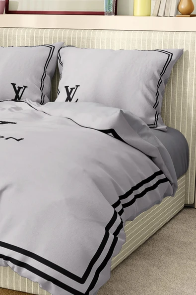 Marka Nevresim Takımı Çift Kişilik Pamuklu Saten Kumaş 6 Parça 3D Dijital Baskı Duvet Cover Set Model No:70 - 3