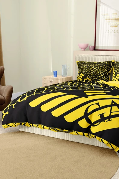 Marka Nevresim Takımı Çift Kişilik Pamuklu Saten Kumaş 6 Parça 3D Dijital Baskı Duvet Cover Set Model No:7 - 7