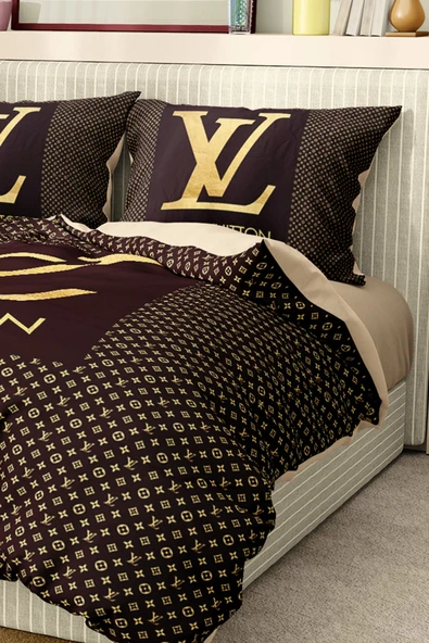 Nevresim Takımı Çift Kişilik Pamuklu Saten Kumaş 6 Parça 3D Dijital Baskı Duvet Cover Set Model No:76 - 3