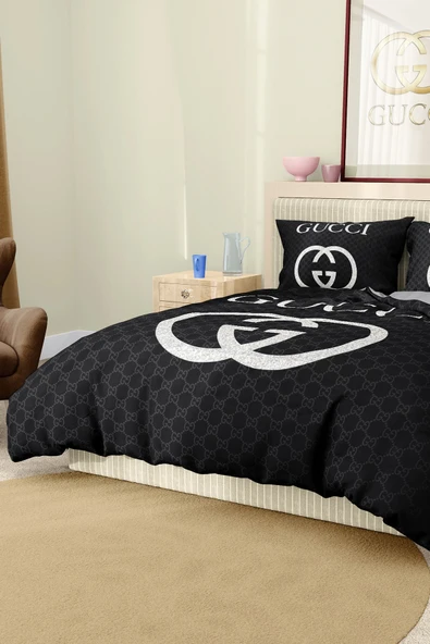 Marka Nevresim Takımı Çift Kişilik Pamuklu Saten Kumaş 6 Parça 3D Dijital Baskı Duvet Cover Set Model No:56 - 7