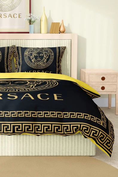 Marka Nevresim Takımı Çift Kişilik Pamuklu Saten Kumaş 6 Parça 3D Dijital Baskı Duvet Cover Set Model No:98 - 3