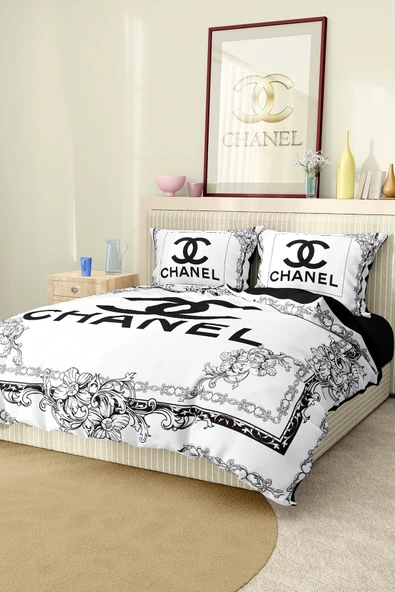 Marka Nevresim Takımı Çift Kişilik Pamuklu Saten Kumaş 6 Parça 3D Dijital Baskı Duvet Cover Set Model No:29