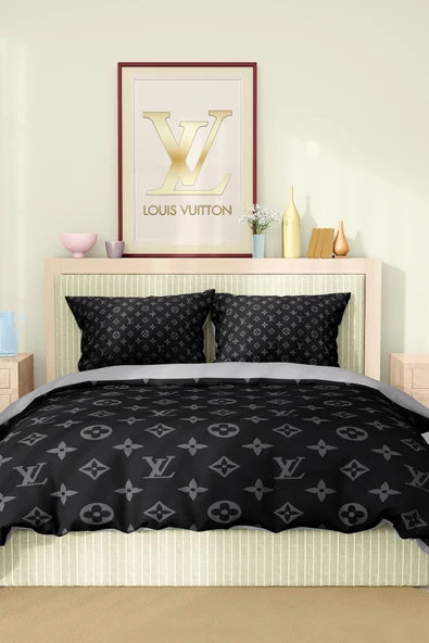 Nevresim Takımı Çift Kişilik Pamuklu Saten Kumaş 6 Parça 3D Dijital Baskı Duvet Cover Set Model No:72 - 2