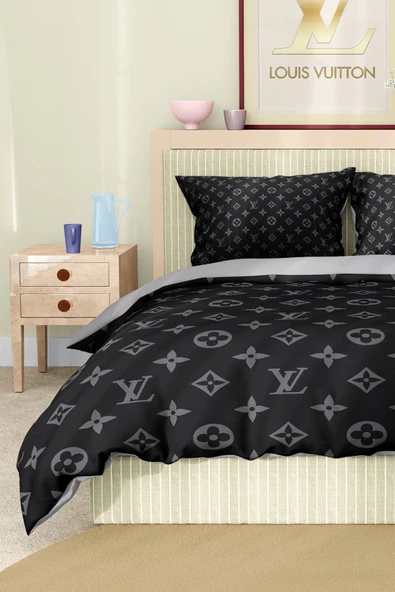 Nevresim Takımı Çift Kişilik Pamuklu Saten Kumaş 6 Parça 3D Dijital Baskı Duvet Cover Set Model No:72 - 6