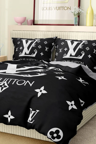 Nevresim Takımı Çift Kişilik Pamuklu Saten Kumaş 6 Parça 3D Dijital Baskı Duvet Cover Set Model No:71 - 6