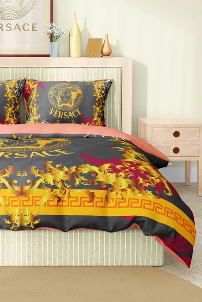 Marka Nevresim Takımı Çift Kişilik Pamuklu Saten Kumaş 6 Parça 3D Dijital Baskı Duvet Cover Set Model No:117 - 4