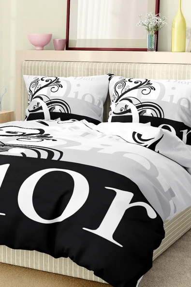 Marka Nevresim Takımı Çift Kişilik Pamuklu Saten Kumaş 6 Parça 3D Dijital Baskı Duvet Cover Set Model No:44 - 4