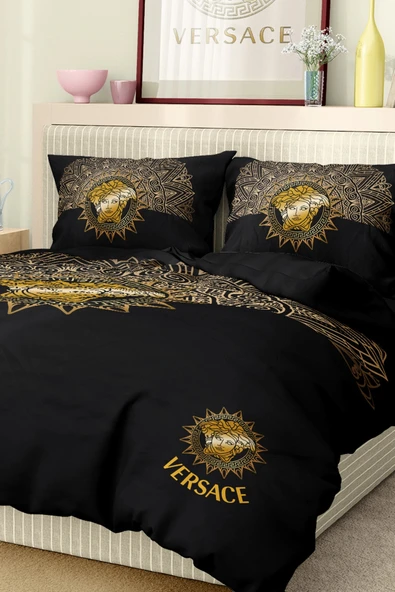 Nevresim Takımı Çift Kişilik Pamuklu Saten Kumaş 6 Parça 3D Dijital Baskı Duvet Cover Set Model No:109 - 6