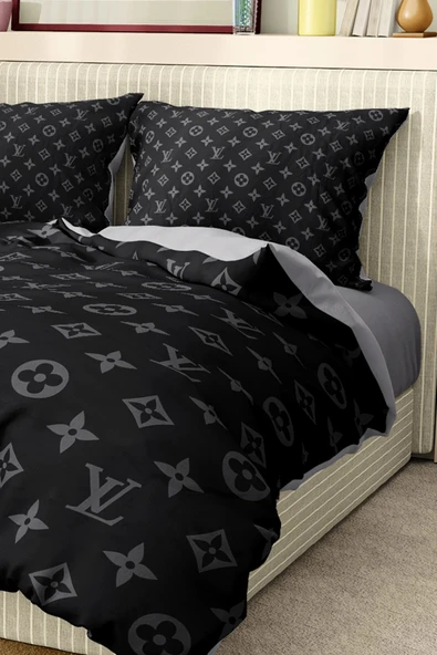 Nevresim Takımı Çift Kişilik Pamuklu Saten Kumaş 6 Parça 3D Dijital Baskı Duvet Cover Set Model No:72 - 3