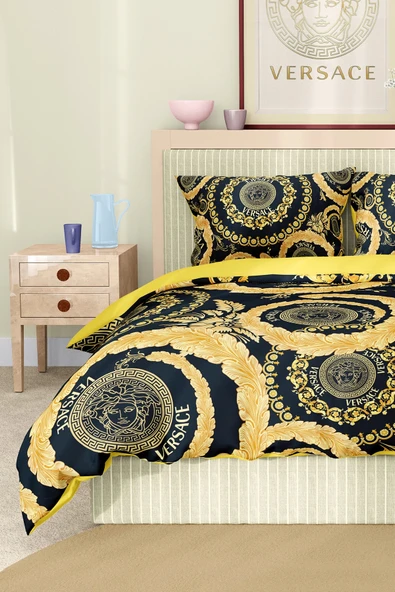 Marka Nevresim Takımı Çift Kişilik Pamuklu Saten Kumaş 6 Parça 3D Dijital Baskı Duvet Cover Set Model No:97 - 5