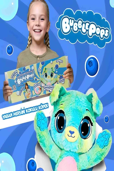 Bubble Pops Blueberry Bounce Puppy: Kokusuyla Büyüleyen Şişme Peluş Köpek! - 2