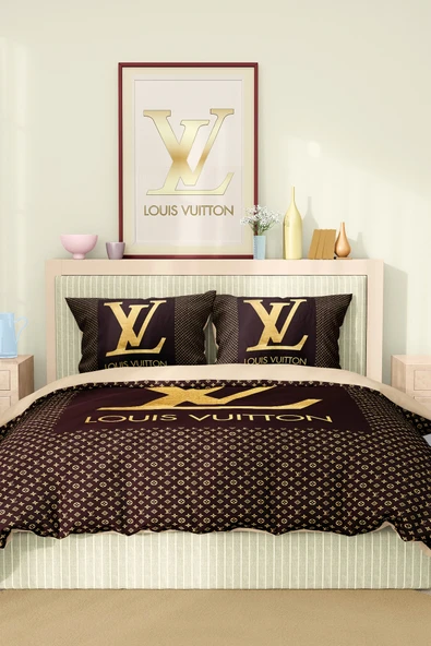 Nevresim Takımı Çift Kişilik Pamuklu Saten Kumaş 6 Parça 3D Dijital Baskı Duvet Cover Set Model No:76 - 2