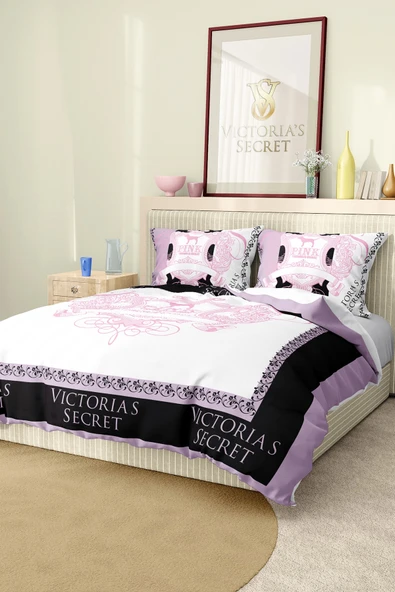 Marka Nevresim Takımı Çift Kişilik Pamuklu Saten Kumaş 6 Parça 3D Dijital Baskı Duvet Cover Set Model No:123