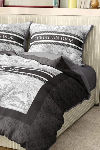 Marka Nevresim Takımı Çift Kişilik Pamuklu Saten Kumaş 6 Parça 3D Dijital Baskı Duvet Cover Set Model No:48 - 4