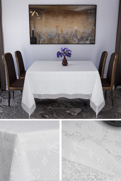 Louis Vuitton Masa Örtüsü 160*220 Cm "BRODE GÜPÜRLÜ" KDK İplik Özel Jakar Dokuma Dertsiz Leke Tutmaz Özel Kutulu