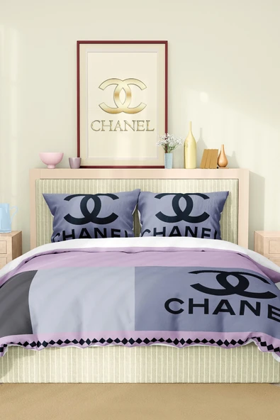 Marka Nevresim Takımı Çift Kişilik Pamuklu Saten Kumaş 6 Parça 3D Dijital Baskı Duvet Cover Set Model No:26 - 2