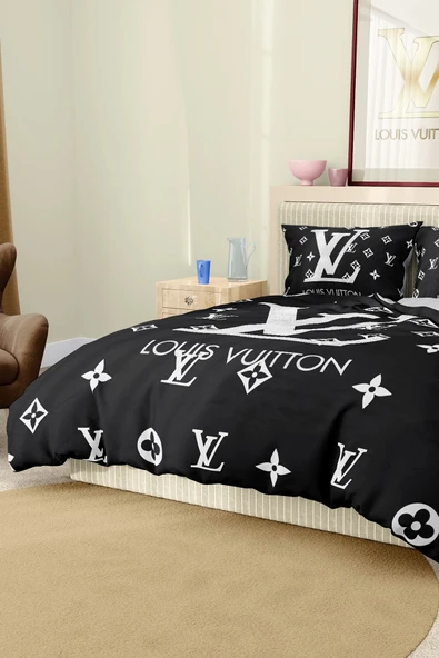 Nevresim Takımı Çift Kişilik Pamuklu Saten Kumaş 6 Parça 3D Dijital Baskı Duvet Cover Set Model No:71 - 7