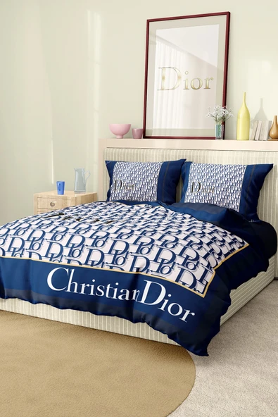 Marka Nevresim Takımı Çift Kişilik Pamuklu Saten Kumaş 6 Parça 3D Dijital Baskı Duvet Cover Set Model No:42
