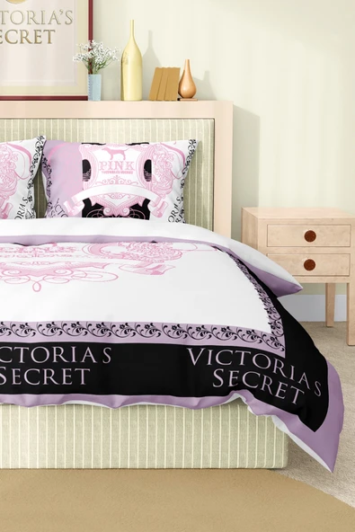 Marka Nevresim Takımı Çift Kişilik Pamuklu Saten Kumaş 6 Parça 3D Dijital Baskı Duvet Cover Set Model No:123 - 3