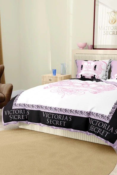 Marka Nevresim Takımı Çift Kişilik Pamuklu Saten Kumaş 6 Parça 3D Dijital Baskı Duvet Cover Set Model No:123 - 7