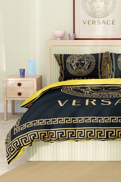 Marka Nevresim Takımı Çift Kişilik Pamuklu Saten Kumaş 6 Parça 3D Dijital Baskı Duvet Cover Set Model No:98 - 4