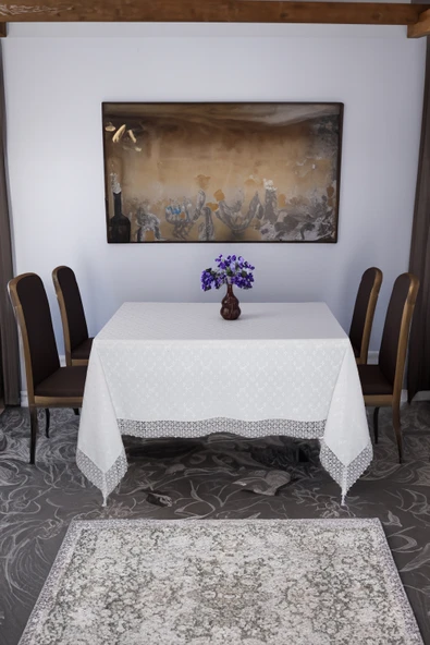 Louis Vuitton Masa Örtüsü 160*220 Cm "BRODE GÜPÜRLÜ" KDK İplik Özel Jakar Dokuma Dertsiz Leke Tutmaz Özel Kutulu - 2