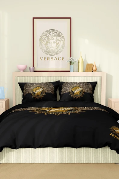 Nevresim Takımı Çift Kişilik Pamuklu Saten Kumaş 6 Parça 3D Dijital Baskı Duvet Cover Set Model No:109 - 2