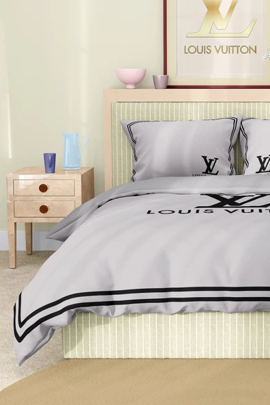 Marka Nevresim Takımı Çift Kişilik Pamuklu Saten Kumaş 6 Parça 3D Dijital Baskı Duvet Cover Set Model No:70 - 6