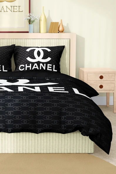 Marka Nevresim Takımı Çift Kişilik Pamuklu Saten Kumaş 6 Parça 3D Dijital Baskı Duvet Cover Set Model No:34 - 4