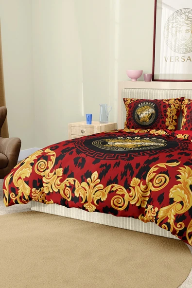 Marka Nevresim Takımı Çift Kişilik Pamuklu Saten Kumaş 6 Parça 3D Dijital Baskı Duvet Cover Set Model No:115 - 7