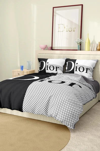Marka Nevresim Takımı Çift Kişilik Pamuklu Saten Kumaş 6 Parça 3D Dijital Baskı Duvet Cover Set Model No:45