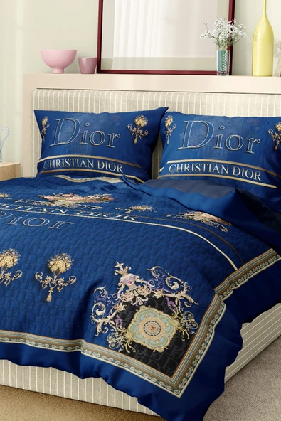 Marka Nevresim Takımı Çift Kişilik Pamuklu Saten Kumaş 6 Parça 3D Dijital Baskı Duvet Cover Set Model No:43 - 6