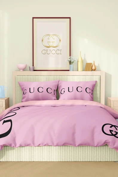 Nevresim Takımı Çift Kişilik Pamuklu Saten Kumaş 6 Parça 3D Dijital Baskı Duvet Cover Set Model No:50 - 2