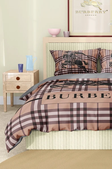 Marka Nevresim Takımı Çift Kişilik Pamuklu Saten Kumaş 6 Parça 3D Dijital Baskı Duvet Cover Set Model No:14 - 5