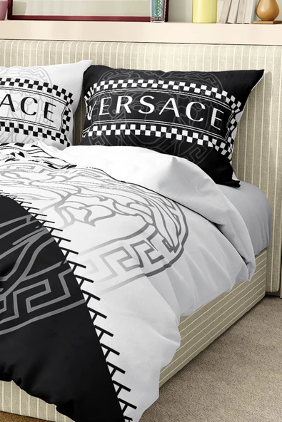 Marka Nevresim Takımı Çift Kişilik Pamuklu Saten Kumaş 6 Parça 3D Dijital Baskı Duvet Cover Set Model No:111 - 3