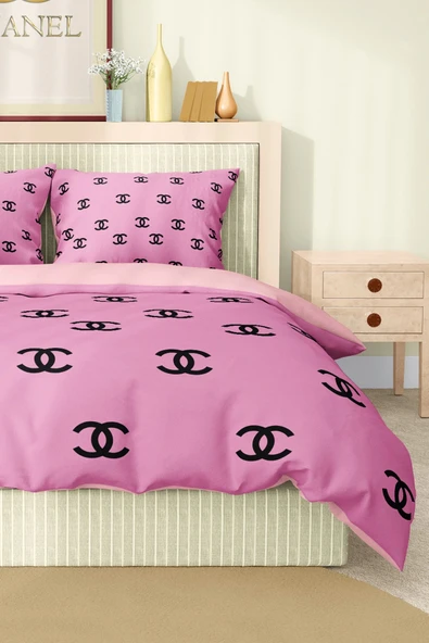 Marka Nevresim Takımı Çift Kişilik Pamuklu Saten Kumaş 6 Parça 3D Dijital Baskı Duvet Cover Set Model No:22 - 4
