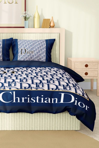 Marka Nevresim Takımı Çift Kişilik Pamuklu Saten Kumaş 6 Parça 3D Dijital Baskı Duvet Cover Set Model No:42 - 3