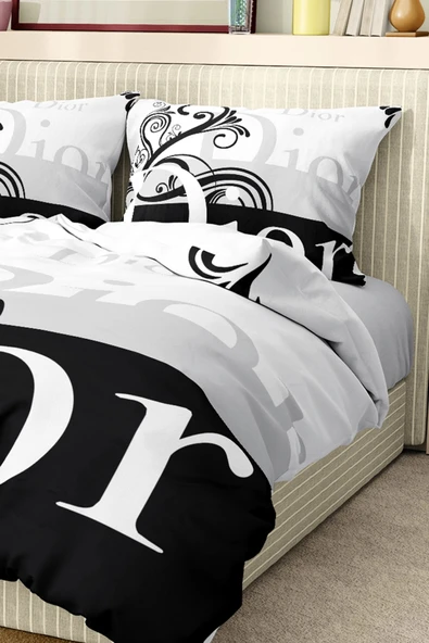 Marka Nevresim Takımı Çift Kişilik Pamuklu Saten Kumaş 6 Parça 3D Dijital Baskı Duvet Cover Set Model No:44 - 3