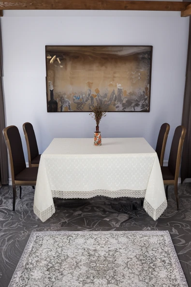 Louis Vuitton Masa Örtüsü 160*220 Cm "BRODE GÜPÜRLÜ" KDK İplik Özel Jakar Dokuma Dertsiz Leke Tutmaz Özel Kutulu - 2