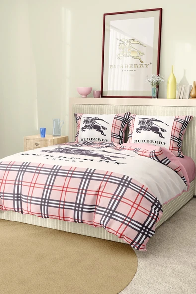 Marka Nevresim Takımı Çift Kişilik Pamuklu Saten Kumaş 6 Parça 3D Dijital Baskı Duvet Cover Set Model No:11