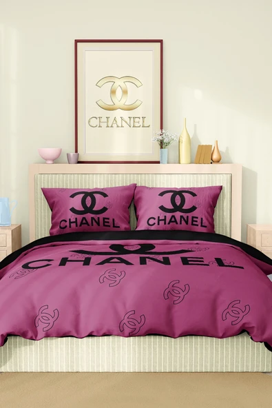 Nevresim Takımı Çift Kişilik Pamuklu Saten Kumaş 6 Parça 3D Dijital Baskı Duvet Cover Set Model No:33 - 2