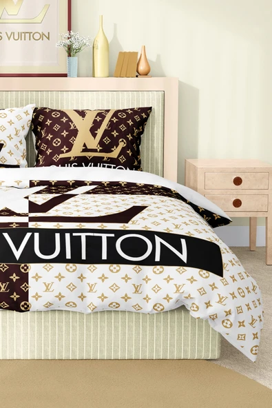 Nevresim Takımı Çift Kişilik Pamuklu Saten Kumaş 6 Parça 3D Dijital Baskı Duvet Cover Set Model No:69 - 3